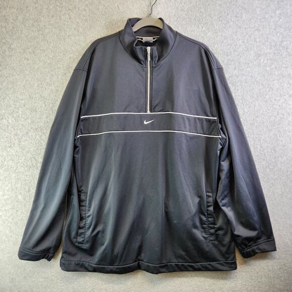 Nike Other - Nike Track Jacket Mens XXL Black Vintage 90s Y2K Gray Tag Label Side Zip